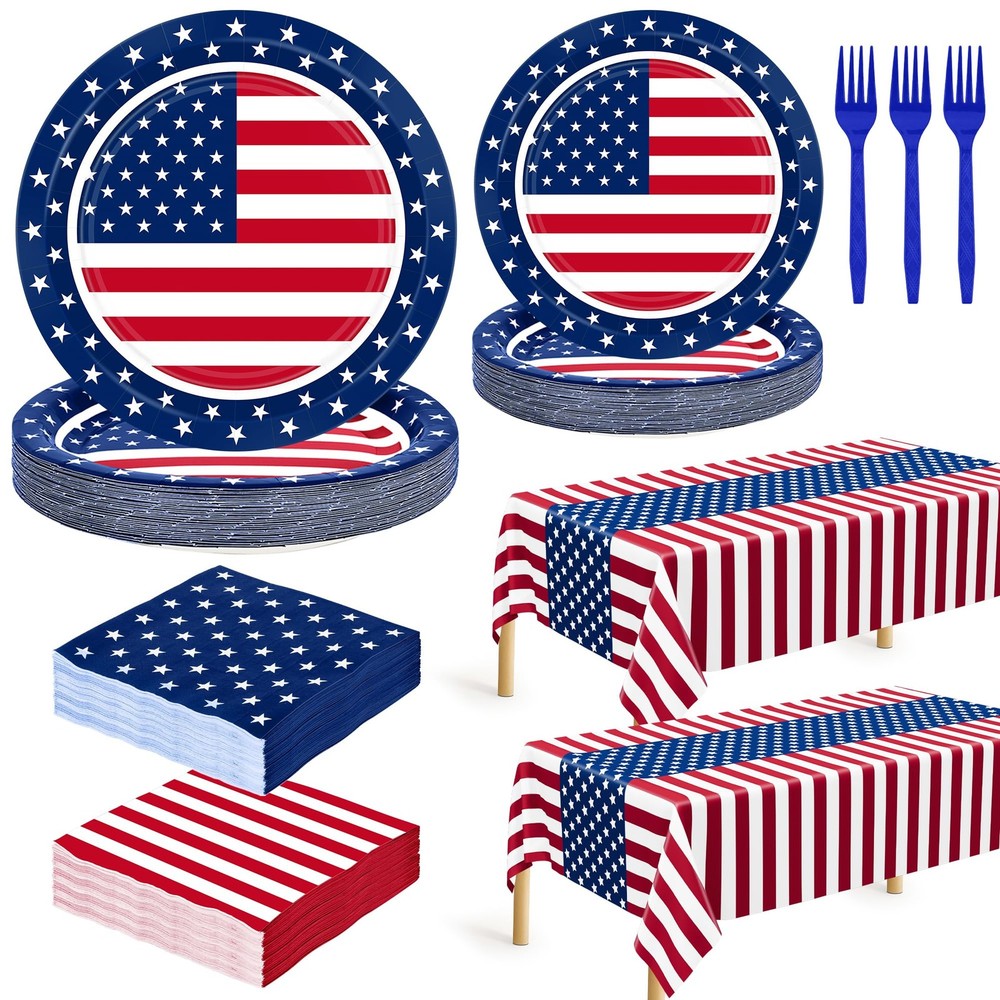 122 PCS 4th of July Decorations, 250th Anniversary USA Patriotic