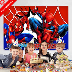 Spider Birthday Party Decorations, 5x3ft Happy 60 inches x 36 inches, Red