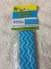 Teacher Created Resources Magnetic Straight Border 1.5″ x 24′ Aqua Chevron
