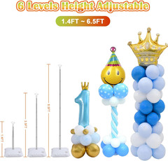 2 Set Balloon Column Kit – 6.56 Feet Balloon Column Stand with Base for Baby Sho