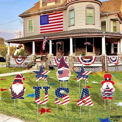 Celebrate Independence Day with 8 Waterproof Yard Signs – Gnome Theme Stakes