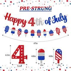 Happy 4Th of July Banner Independence Day Decoration American America’S Birthday