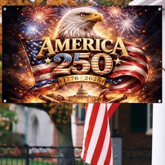 America 250th Anniversary Flag Backdrop 1776-2026 250 Years of Birthday
