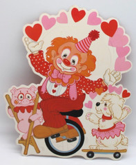 6-Piece Set Valentine Animals Clowns Circus Die-cut Cutouts Vintage Decorations