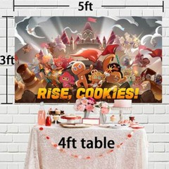 Cookie Run Kingdom Birthday Backdrop Party Supplies Cartoon Banner Vinyl 5x3ft