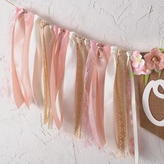 Pink 1st/ First Birthday High Chair Banner For Girls – Floral Tea Party Decor…