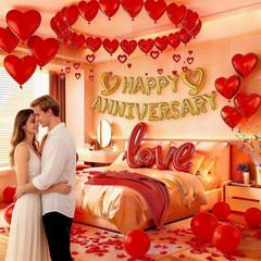 Happy Anniversary Decorations Romantic, Happy Anniversary Sign Banner, Valent…