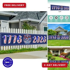American 250th Banner for Independence Day, Memorial Day Decorations