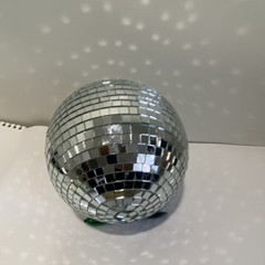Silver Mirrored Disco Ball Hanging Party Decoration Retro Glass Plastic Check