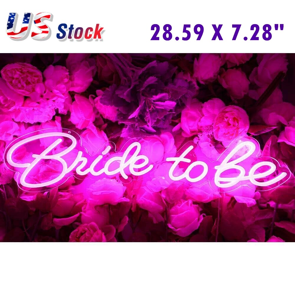 CALCA LED Neon Sign Bride to be Integrative Sign Length 28.59 X 7.28inches(Pink)