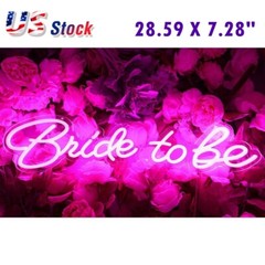 CALCA LED Neon Sign Bride to be Integrative Sign Length 28.59 X 7.28inches(Pink)