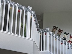 DECORA 33 Feet Silver Tinsel Garland, Christmas Metallic Hanging Tinsel Garland