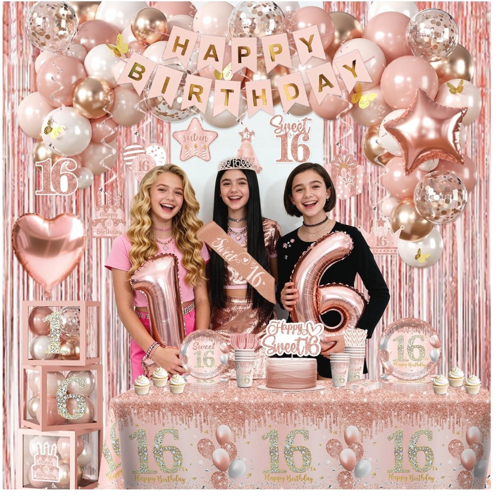 Complete Sweet 16 Birthday Decorations Kit