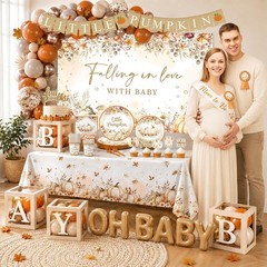 Fall Baby Shower Decorations Set Little Pumpkin/ Falling in Love with Baby NEW