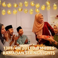 Magical 13FT Star & Moon Twinkle Lights – Ideal for Ramadan Celebrations
