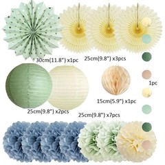 Dusty Blue Sage Green Party Decorations Ivory Sage Green and Dusty Blue Party…