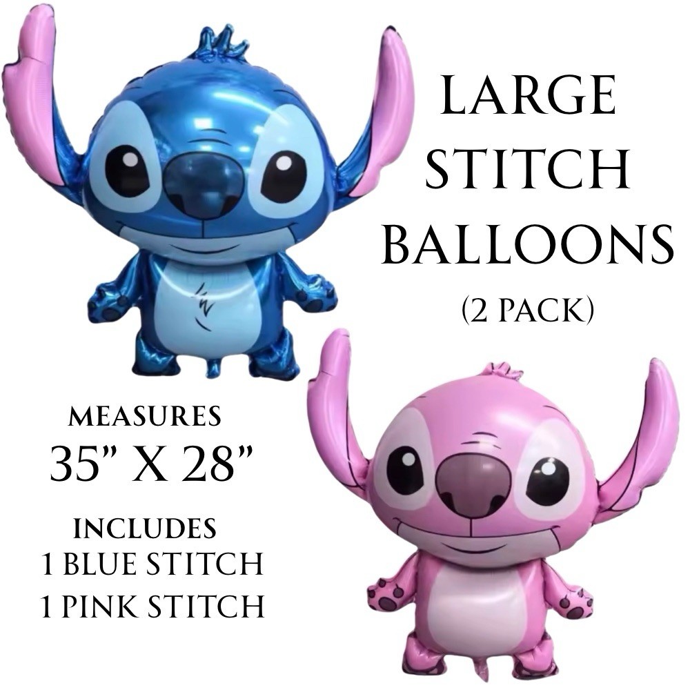 Large Stitch Party Decorations Foil Balloons Birthday Party Supplies 2 Pack