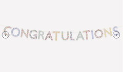 Meri Meri Liberty Print CONGRATULATIONS Garland Banner Paper Hanging Free Ship