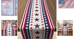 Versatile Indoor/Outdoor Patriotic Table Runner for 4th of July Gatherings