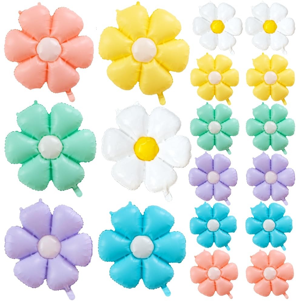 18pcs Daisy BalloonsColorful Flower Balloons Daisy Birthday Party Decorations…