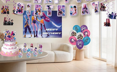 Party Decorations Set Banner Balloons Table Cover Cupcake Toppers Party Kit