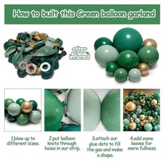 Guirnalda De Globos Verde Sabia Esmeralda Y Dorado Para Boda Y Graduacion