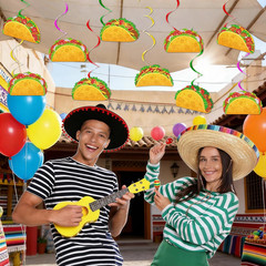 30 Pcs Taco Birthday Party Decorations Mexican Fiesta Hanging Swirl Garland