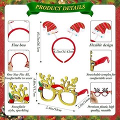 36 Pcs Christmas Headbands Glitter Glasses Santa Antlers Party Supplies Set New