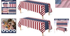 Patriotic American Flag Tablecloth – 2 Pack, 54×108 for 4th of July & Memoria…