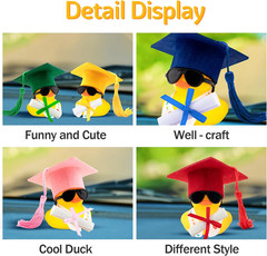 Rubber Duck Car Decoration Color Graduation Gift, Graduation Sash Certificate fo