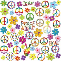 108 Pieces 60’s Party Sticker Groovy Party Decoration 11.4 x 8.3 Inches Hippie T