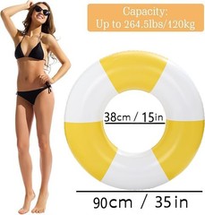 4PCS Inflatable Pool Floats 35″ Swimming Rings Large Inner Tube Swimming Pool…