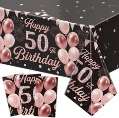 3 Pack 50th Birthday Decorations for Women – Happy 50th Birthday Tablecloth, …