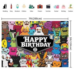 Fuggler Party Supplies Banner Backdrop Vinyl 5x3ft 7x5ft Birthday Decor