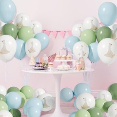 60 Pcs Bow Goose Balloons Set, 12 Inch Blue Green Latex Balloons Silly Goose …