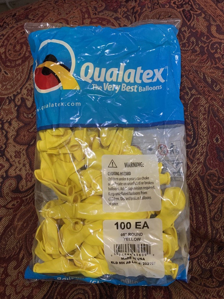 5” Round Yellow Qualatex Balloons, 100ct
