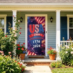 250th Anniversary Decorations Door Cover USA 250 Anniversary Patriotic 4th o…