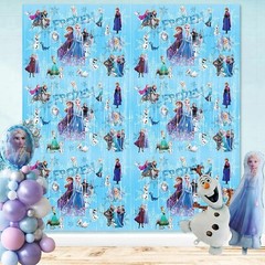 Frozen Birthday Decoration 2 Pk 3.3×6.6ft Tinsel Foil Fringe Curtain Photo Booth