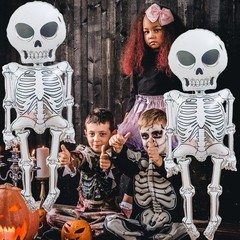 2PCS Halloween Balloon Set 62in Skeleton Aluminum Foil Balloons Party Decor Gift