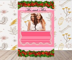 Flower Frame Pink Photo Prop, Photo Booth Selfie Frame, DIY Party Props