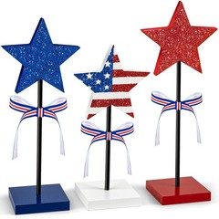 3 PCS 4th of July Table Decorations Wood Star Set, Labor Day Tiered Tray Deco…