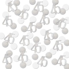 45th Birthday Anniversary Number Confetti Silver Glitter Table Decor 200 PCS
