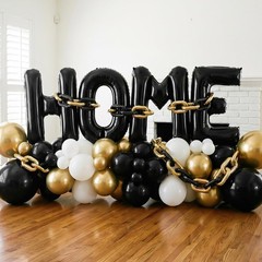 Black HOME Balloons 40 Inch,Large HOME Letter Banner for Sweet Housewarming H…