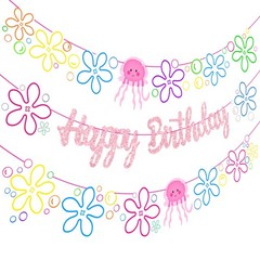 Under the Sea Birthday Party Banners | Jellyfish Flower Decorations