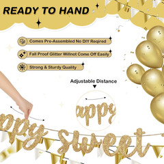 Pre Strung Happy Sweet 16 Awesome since 2010 Banner Glitter Sweet 16Th Birthday