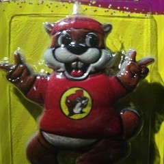 NEW Buc-ee’s Beaver Figural Cake Candle And Mylar Beaver Balloon Bundle