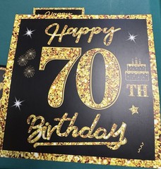 70Th Birthday Decorations Boxes – 3PCS Black Gold Happy 70Th Birthday