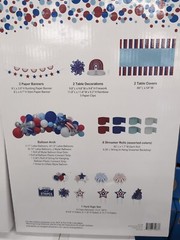 Stars and Stripes Patriotic Party Decorating Kit, 80 Piece, Red/White/Blue