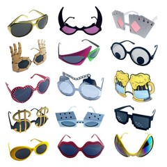 16 Pack Novelty Sunglasses for Adults – Fun Party Eyeglasses & Photo Booth Props