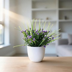 Artificial Floral Arrangement in Pot for Home Table Decor Living Room Office